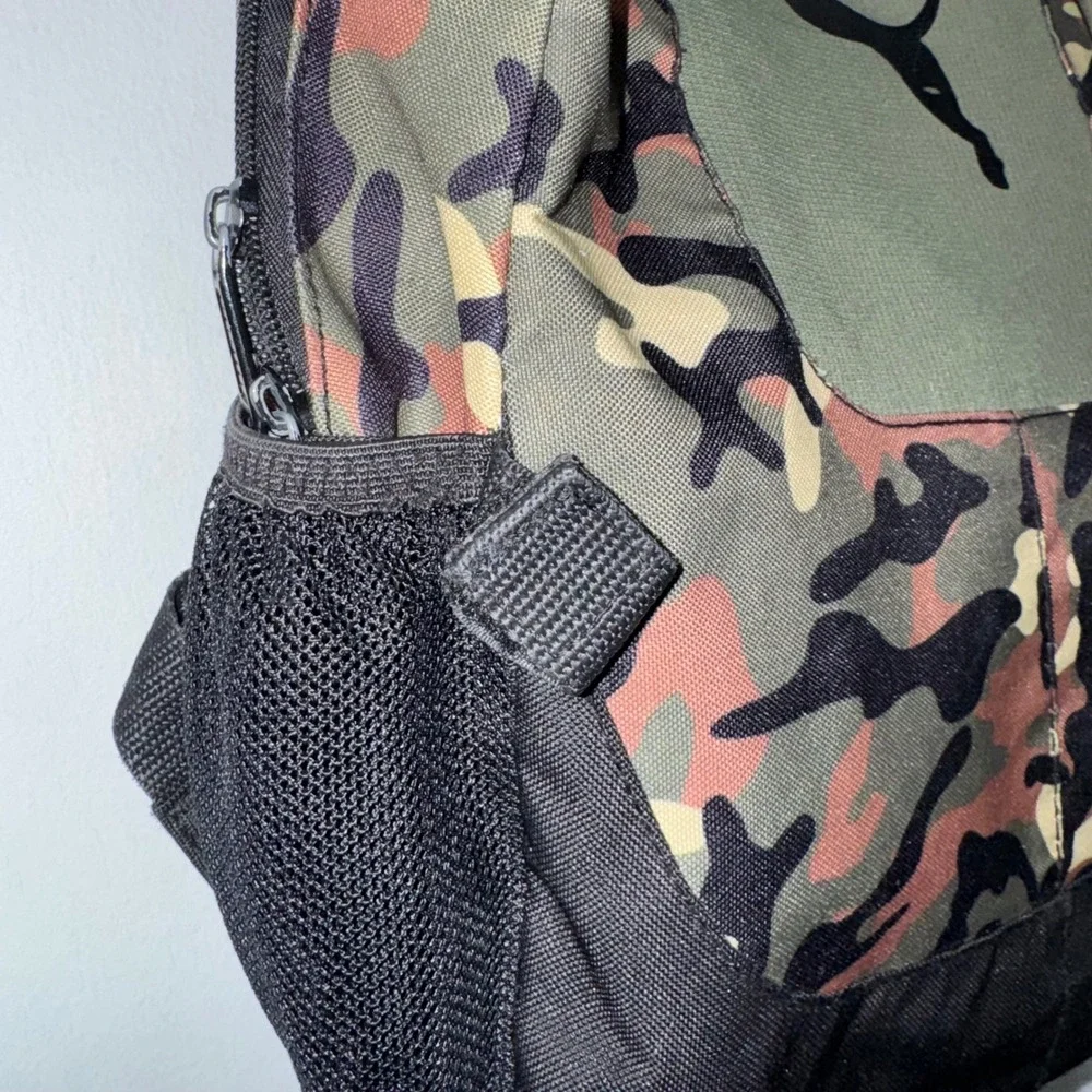 PUMA Evercat Kids Backpack Camo Green Black Logo School Book Bag PE1111